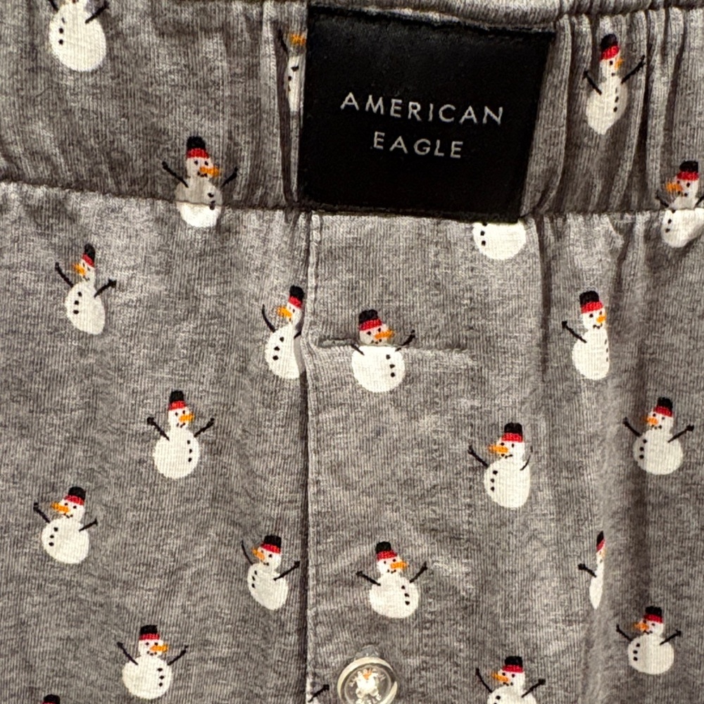 American Eagle Gray Snowman Boxer Shorts - Picture 3 of 6